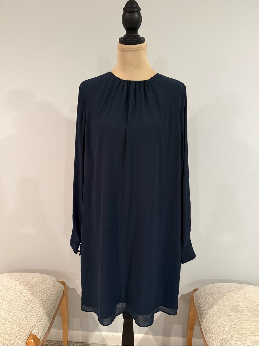 H&M Navy Long Sleeve Shift Dress